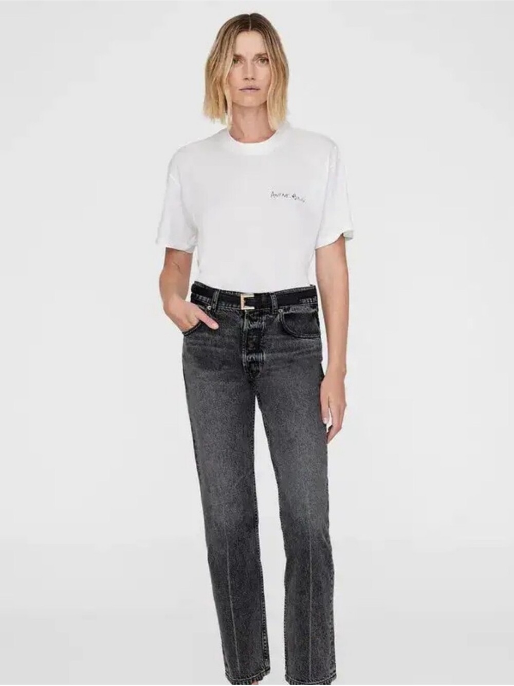 Anine Bing Walker Lyrics Tee White